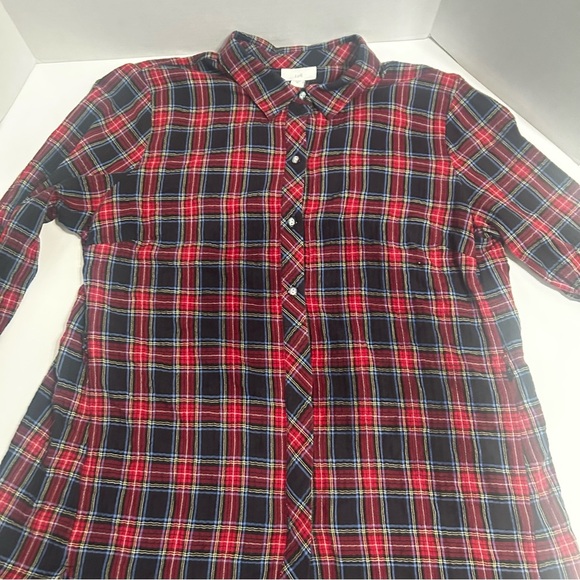 J. Jill Red and Blue Plaid Casual Shirt - Picture 5 of 7